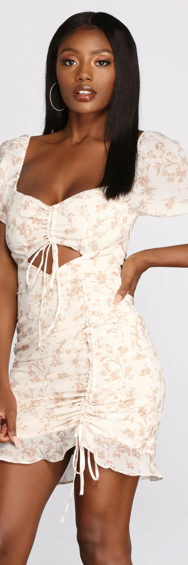 Floral Burst Ruffle Mini Dress