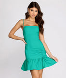 Got A Flair For It Ruffle Hem Mini Dress