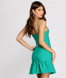 Got A Flair For It Ruffle Hem Mini Dress