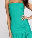 Got A Flair For It Ruffle Hem Mini Dress
