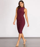 Sleeveless Ruched Midi Dress