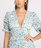 Floral Persuasion Ruched Mini Dress