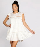 Spring Simplicity Swiss Dot Babydoll Mini Dress