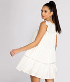Spring Simplicity Swiss Dot Babydoll Mini Dress