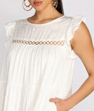 Spring Simplicity Swiss Dot Babydoll Mini Dress