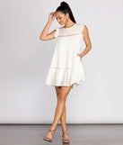 Spring Simplicity Swiss Dot Babydoll Mini Dress