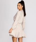 Stylish In Stripes Tassel Waist Tie Mini Dress
