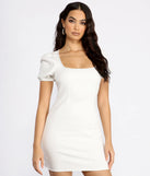 Square Neck Denim Mini Dress