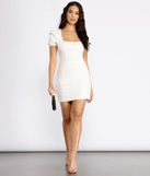 Square Neck Denim Mini Dress