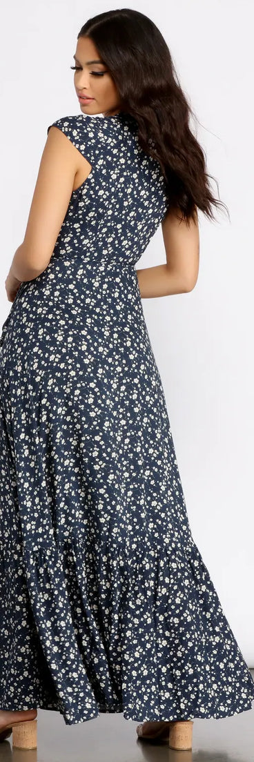 Flaunt Those Florals Waist Tie Dress