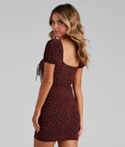 Rose Darling Sweetheart Neck Mini Dress