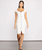 Stripe It Down Ribbed Button Down Midi Dress