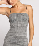 Perfect Look Plaid Knit Mini Dress