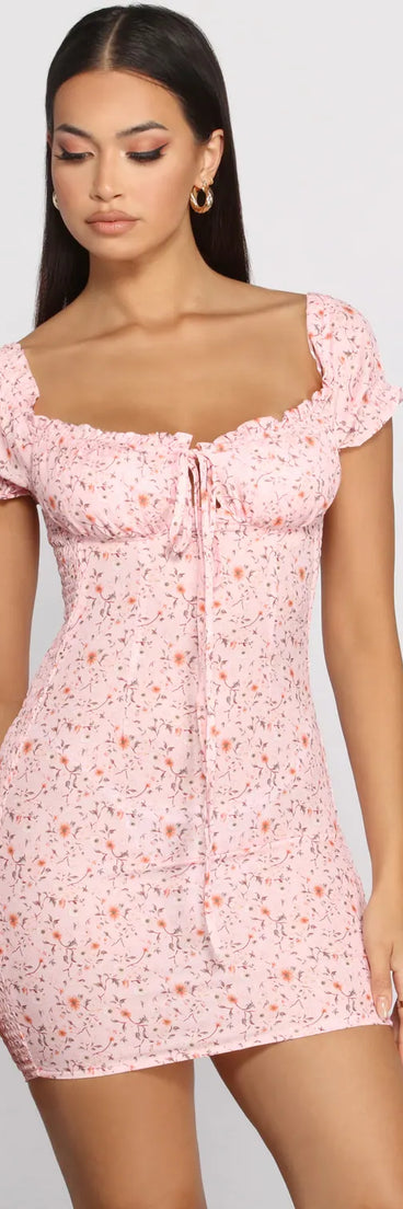 Sweet Florals Smocked Mini Dress