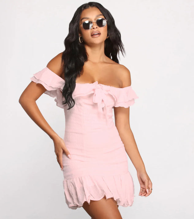 Romanced in Ruffles A-Line Mini Dress