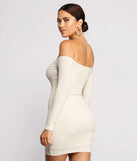 Off The Shoulder Button Down Mini Dress
