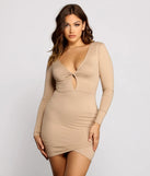 Twist of Glamour Brushed Knit Mini Dress