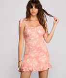 Feelin' Fresh In Floral Ruffle Hem Mini Dress
