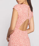 Open Back High Slit Floral Dress