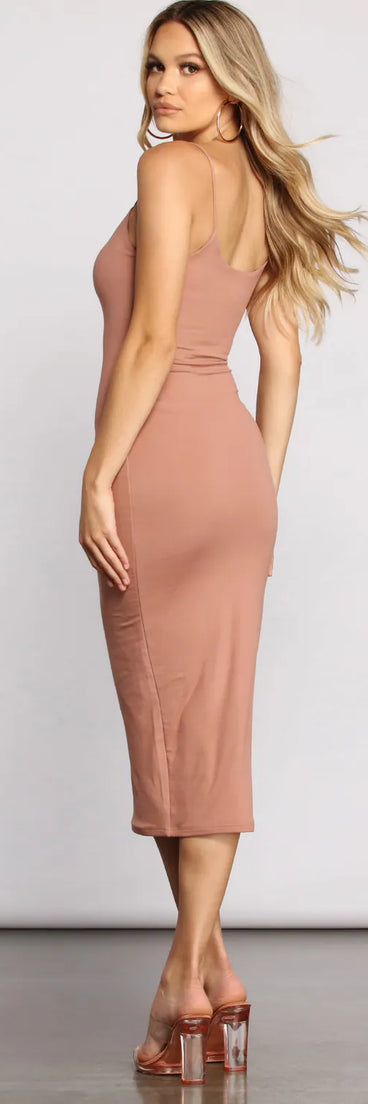 In Knit To Win It Midi Dress