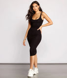 Slay Every Day Basic Scoop Neck Midi Dress