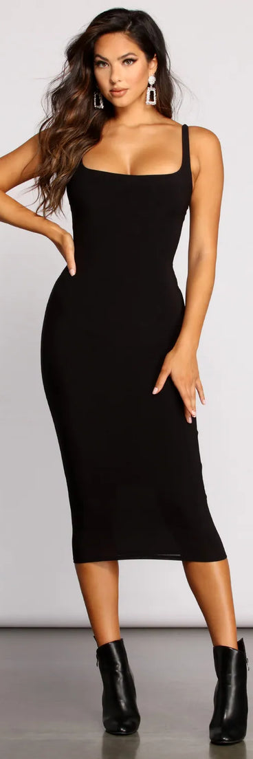 So Into You Basic Knit Midi Dress