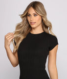 Feeling Knit Crew Neck Midi Dress