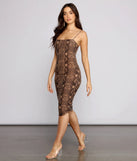 Sassy Snake Print Ruched Mini Dress