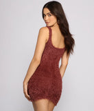 Sleeveless Shaggy Knit Mini Dress