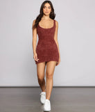 Sleeveless Shaggy Knit Mini Dress