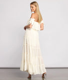 Ruffled Romance Off The Shoulder Maxi Dress