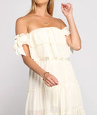 Ruffled Romance Off The Shoulder Maxi Dress