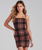 Pretty In Plaid Knit Mini Dress
