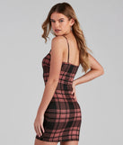Pretty In Plaid Knit Mini Dress