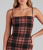 Pretty In Plaid Knit Mini Dress