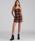 Pretty In Plaid Knit Mini Dress