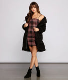 Pretty In Plaid Knit Mini Dress
