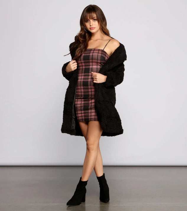 Pretty In Plaid Knit Mini Dress | Windsor Pretty In Plaid Knit Mini Dress | Windsor
