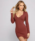So Basic Ribbed Knit Mini Dress