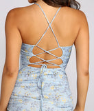 Sprung On You Floral Lace-Up Mini Dress