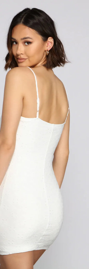 Stylish And Lovely Eyelet Mini Dress