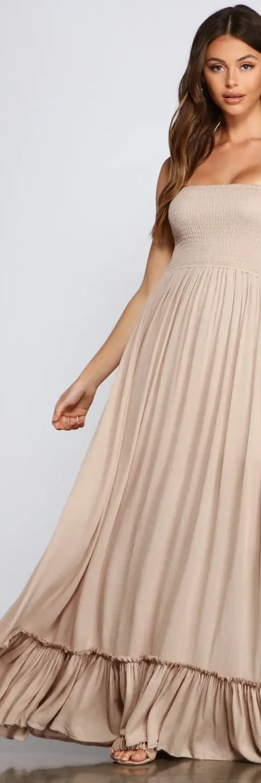 Go With The Flow Smocked Maxi Dress