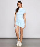 Effortless Ruched Knit Mini Dress