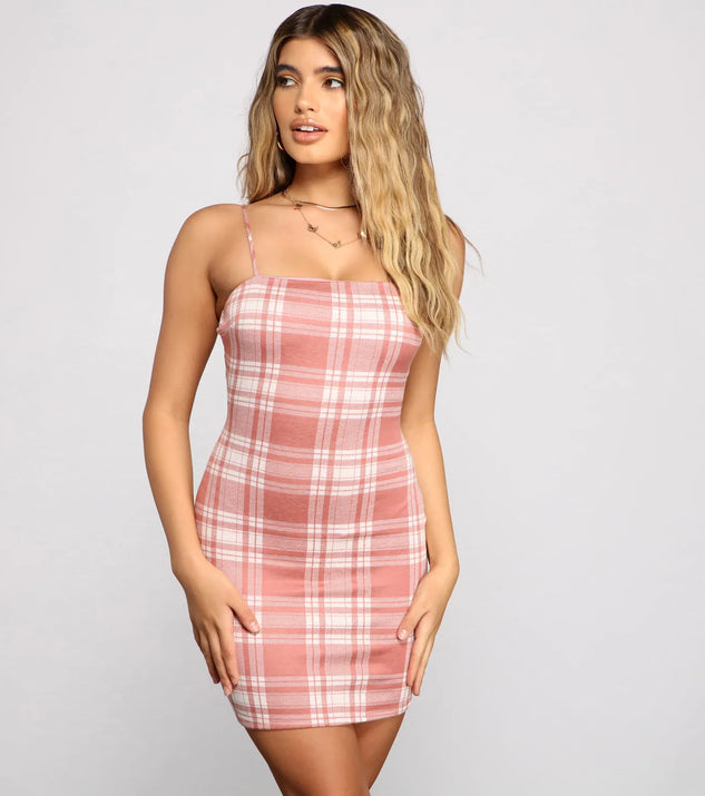Pep It Up Plaid Mini Dress