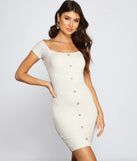 Off The Shoulder Ribbed Knit Mini Dress