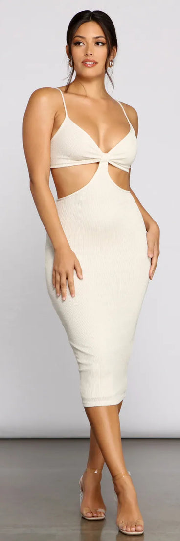 Bold Impressions Sleeveless Midi Cutout Dress