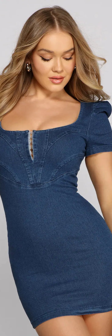 Such A Babe Denim Bodycon Mini Dress