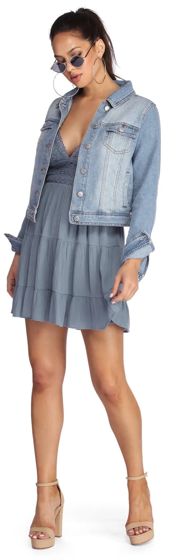 Babe In Crochet Skater Dress