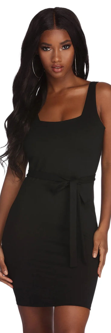 Poised And Cinched Mini Dress