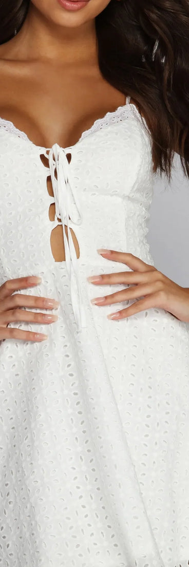Effortlessly Pretty Eyelet Skater Dress